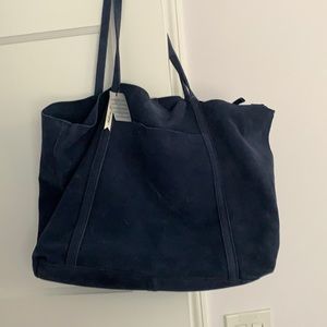 Mango leather shopper tote